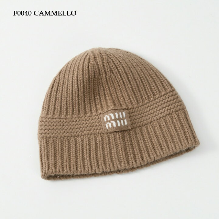 楽天市場】MIU MIU ミュウミュウ ニット帽 ビーニー 帽子 ロゴ  