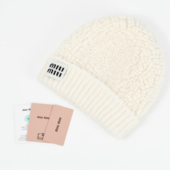 楽天市場】MIU MIU ミュウミュウ 帽子 アルパカ ビーニー ニット帽  
