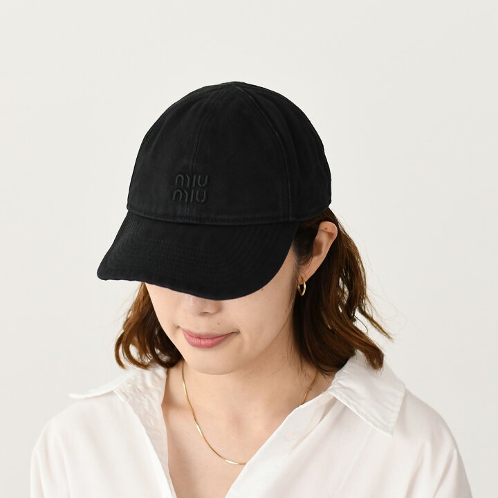 楽天市場】MIU MIU ミュウミュウ 帽子 キャップ 5HC3702CR2 ドリル  