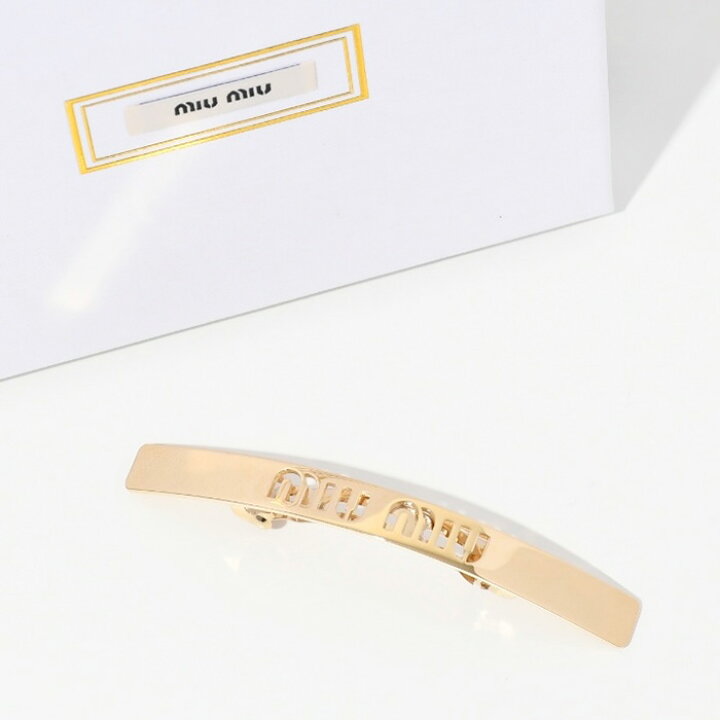 楽天市場】MIU MIU ミュウミュウ アクセサリー バレッタ メタルロゴ 