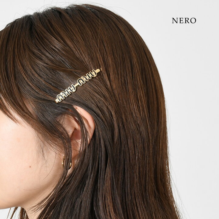 楽天市場】MIU MIU ミュウミュウ ヘアアクセサリー エナメルロゴヘア  