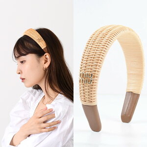 MIU MIU ~E~E ANZT[ J`[V Logo Straw 5IH025 2CZS fB[X x[W S wAANZT[ U[