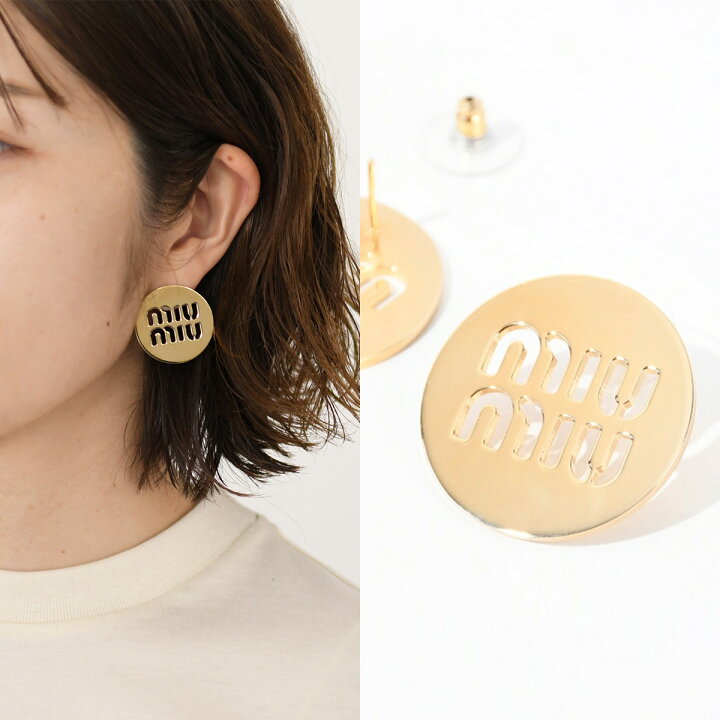 楽天市場】MIU MIU ミュウミュウ アクセサリー ピアス ミュウロゴ  