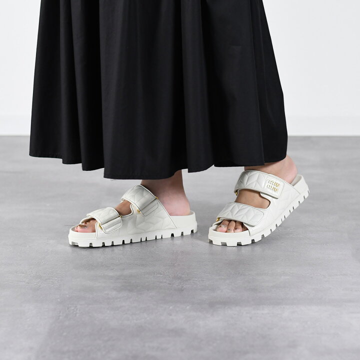楽天市場】MIU MIU ミュウミュウ サンダル シューズ スライドサンダル 