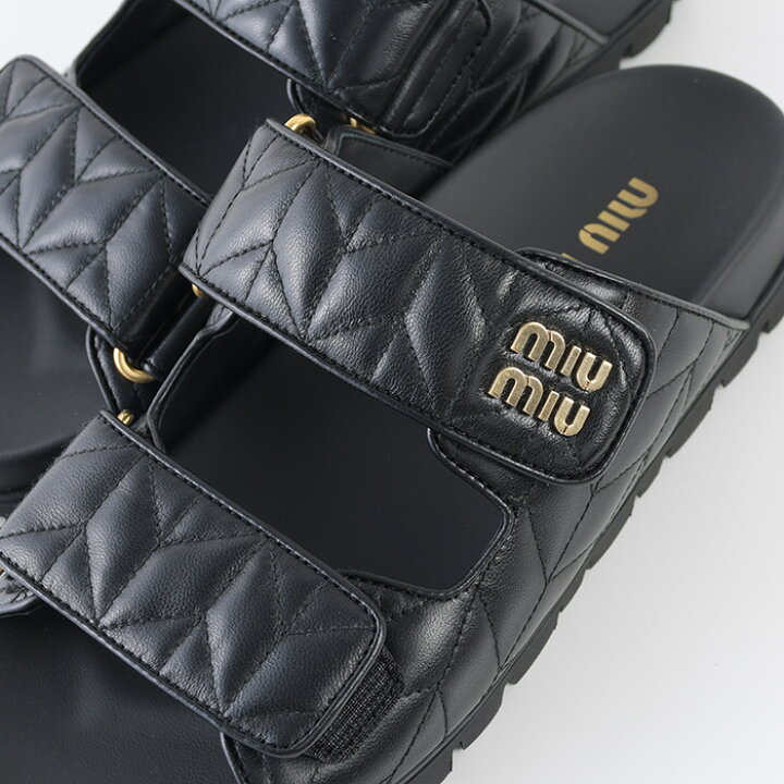楽天市場】MIU MIU ミュウミュウ サンダル シューズ スライドサンダル 