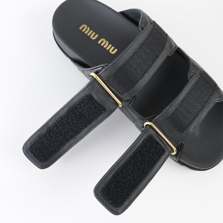 楽天市場】MIU MIU ミュウミュウ サンダル シューズ スライドサンダル 