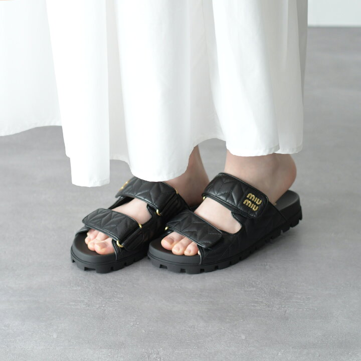 楽天市場】【P5倍&5％OFFクーポン】MIU MIU ミュウミュウ サンダル  