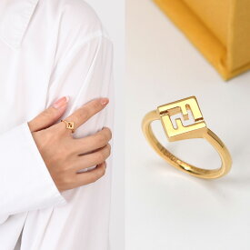 FENDI フェンディ 指輪 アクセサリー Forever フォーエバー リング 8AL012 B08 レディース ゴールド ブロンズ ロゴキューブ FFモチーフ 0717st1