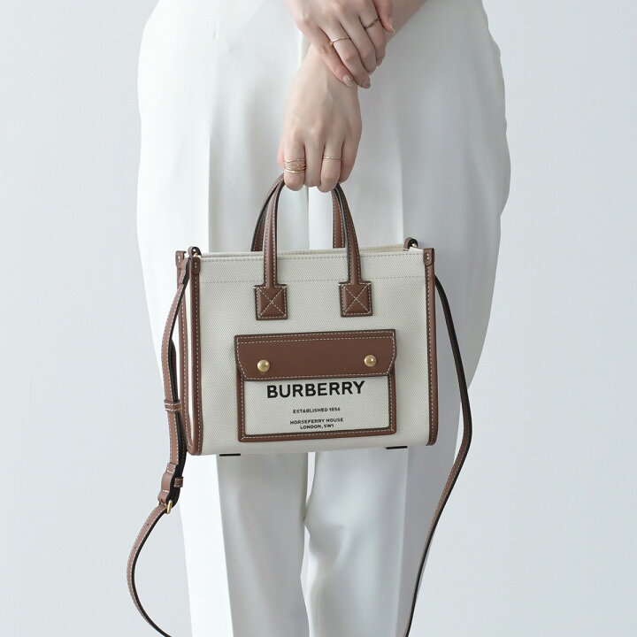 楽天市場】BURBERRY バーバリー 2WAY バッグ フレヤ キャンバス&レザー  