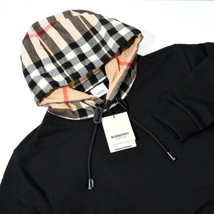 楽天市場】BURBERRY バーバリー トップス チェックコットンフーディー 