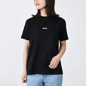 【全品P3倍&MAX3,000円OFFクーポン配布中】MSGM エムエスジーエム Tシャツ スモール ロゴTシャツ 2000 MDM500 レディース 女性 ブラック 黒 ロゴ トップス 半袖 クルーネック シンプル 春 夏 人気 おすすめ プレゼント