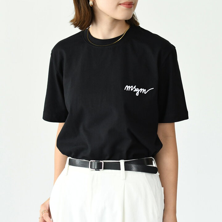楽天市場】MSGM エムエスジーエム Tシャツ レディース 刺しゅう ロゴ  