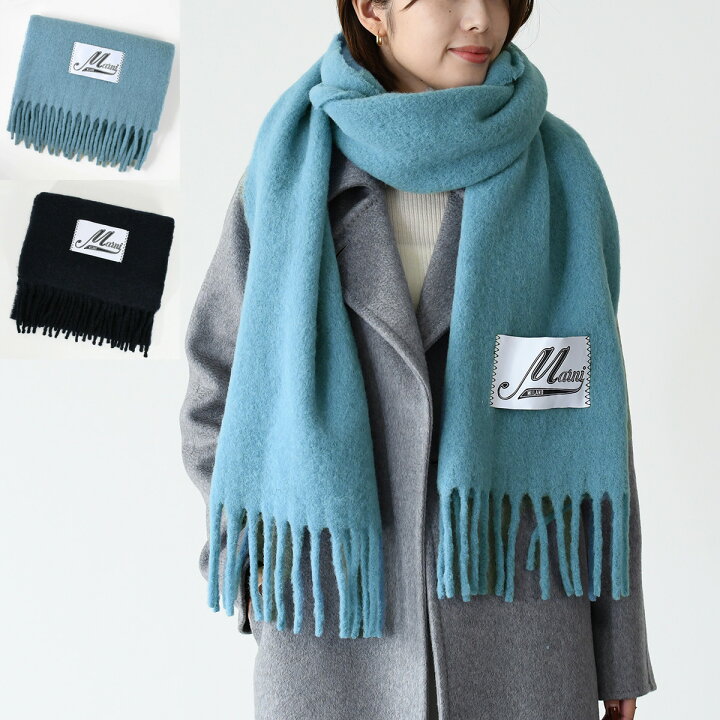 楽天市場】MARNI マルニ ロゴパッチスカーフ ブラッシュドアルパカ製 
