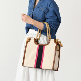 MARNI マルニ バッグ ロープハンドル MARCEL ストライプキャンバスバッグ BMMP0024U4 P6458 レディース ベージュ ロープ キャンバス生地 トートバッグ