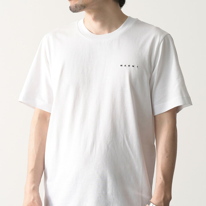 楽天市場】MARNI マル二 トップス ミニロゴ コットンTシャツ 