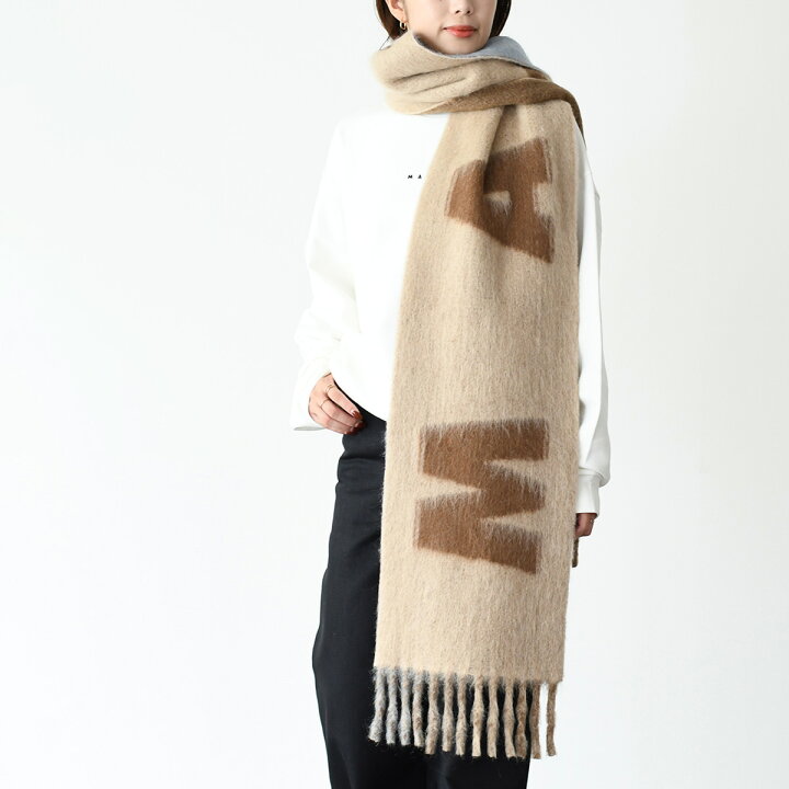 楽天市場】MARNI マル二 マフラー ストール モヘア&ウール マキシロゴ 