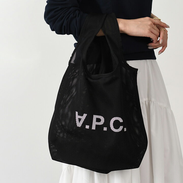 楽天市場】A.P.C アーペーセー バッグ トートバッグ エコバッグ A.P.C. メッシュ トートバッグ ブラックユニセックス