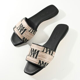 Max Mara マックスマーラ サンダル LOGOSLIDE ジャカードラフィア エフェクトファブリックサンダル LOGOSLIDE レディース CLAY ベージュ スライドサンダル 春夏
