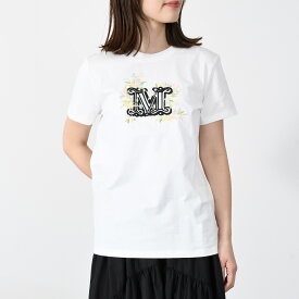 【T-SHIRTS 2BUYクーポン配布中】Max Mara マックスマーラ トップス Tシャツ TSHIRT SACHA フロントロゴ刺繍入りTシャツ レディース ホワイト 白 ブラック ロゴ クルーネック 半袖 春 夏 人気 おすすめ tshirtcp