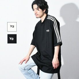 Y-3 ワイスリー トップス Tシャツ 3ストライプ T-SHIRT H63065 HZ8871 ユニセックス メンズ 男性 ブラック ホワイト ストライプ アディダス クルーネック オーバーサイズ おすすめ tshirtcp