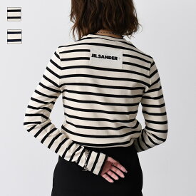 JILSANDER ジルサンダー トップス バッグロゴボーダー長袖Tシャツ J40NH0003 J46497 レディース MULTI ホワイト ブラック ボーダー ロゴ 長袖 ロンT sp_t ビッグロゴ incpt