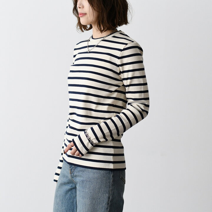 楽天市場】JILSANDER ジルサンダー トップス バッグロゴボーダー長袖T 