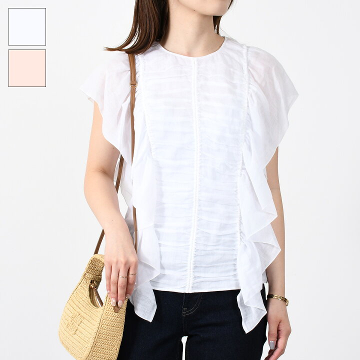楽天市場】CHLOE クロエ トップス ノースリーブラッフルトップス 