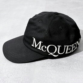 ALEXANDER MCQUEEN アレキサンダー マックイーン キャップ CAP サイドロゴ ベースボールキャップ メンズ 632896 4105Q ブラック ベルト 帽子 コットン ロゴ プレゼント おすすめ rc0420 LAST1