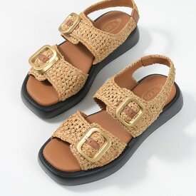 TOD'S トッズ サンダル シューズ 靴 ラフィア XXW11K0FO70RDQ XXW11K0FO70RDU レディース ブラウン ベージュ 春 夏 カジュアル ベルト フラット 厚底