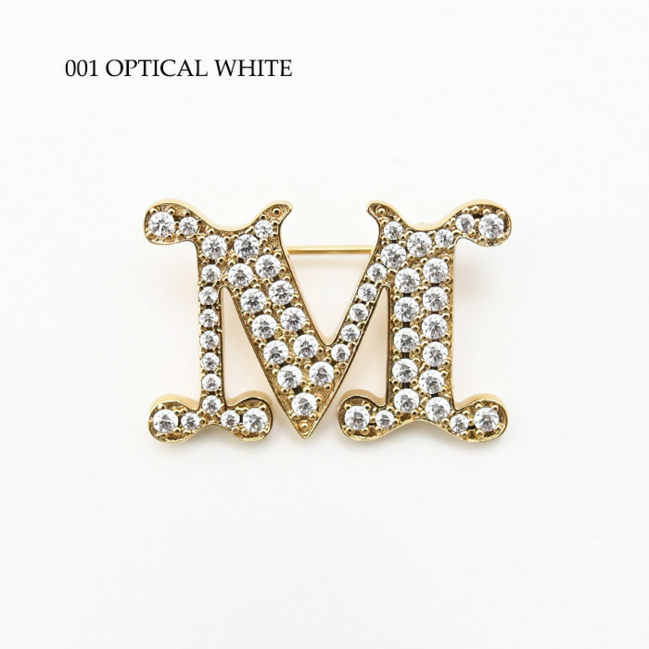 Max Mara マックスマーラ ブローチ FACELLA クリスタルモノグラムブローチ MXAFACELLA 261475521 レディース ホワイト ピンク レッド ブラック メタル ジルコニア ラインストーン