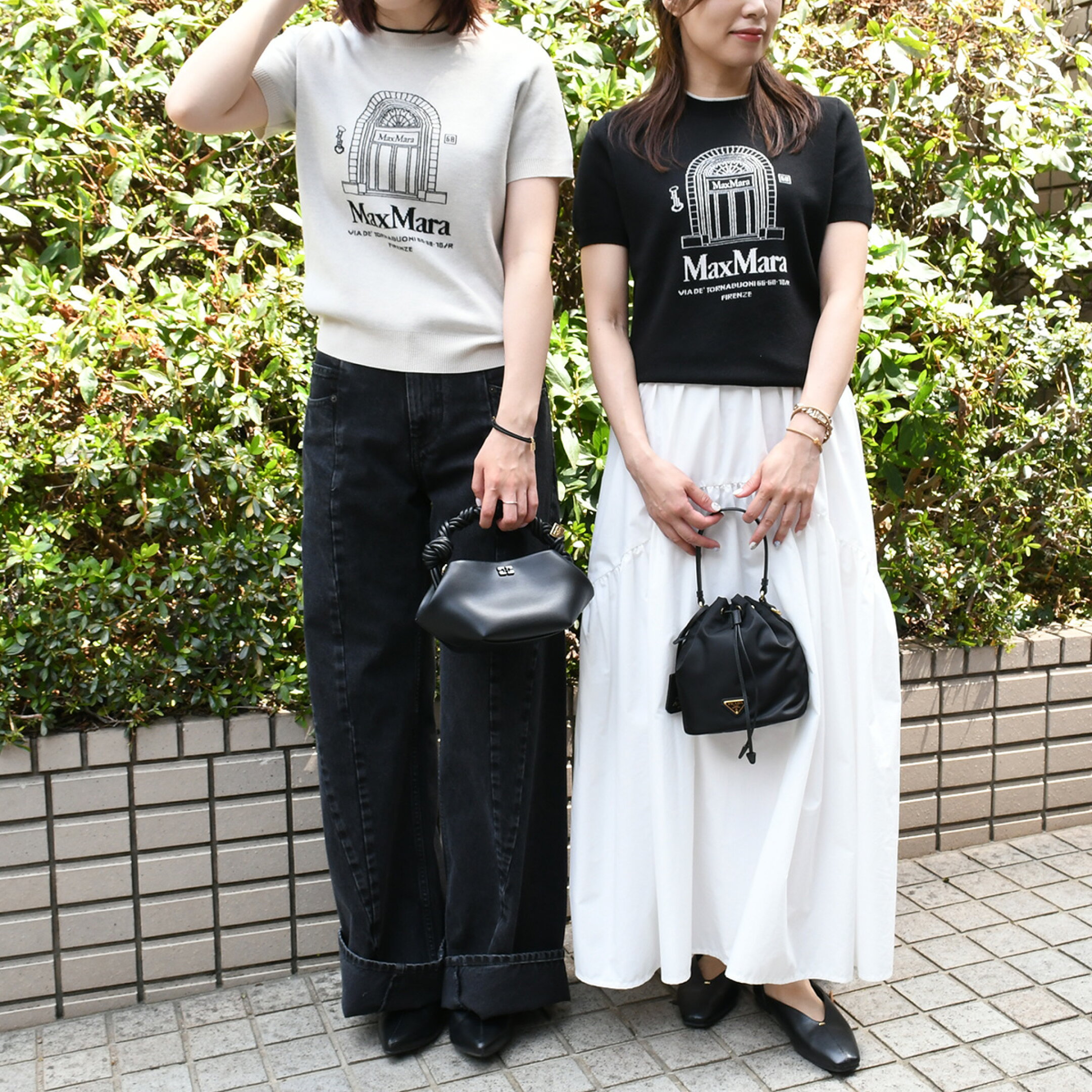S Max Mara エス マックスマーラ 半袖 ニット トップス EUFORIA ユーフォリア SMMEUFORIA 2619361191 レディース ホワイト ブラック クルーネック ウール ストレートフィット 刺しゅう 26SS入荷 ブランド