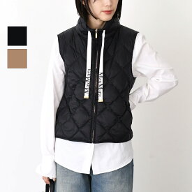 Max Mara The Cube マックスマーラ ザ キューブ ベスト TREGIC トレGIC ナイロンキャンバス ジレ 9296035600 レディース ブラック ブラウン グースダウン ジッパー開閉 ダウンベスト 撥水 2026mmcp