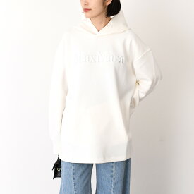 S Max Mara エス マックスマーラ トップス VISIERA ヴィズィエラ コットン ジャージー フーディ 9946015106 9946011600 レディース ホワイト 長袖 ロゴ スウェット 2026mmcp 0118cp