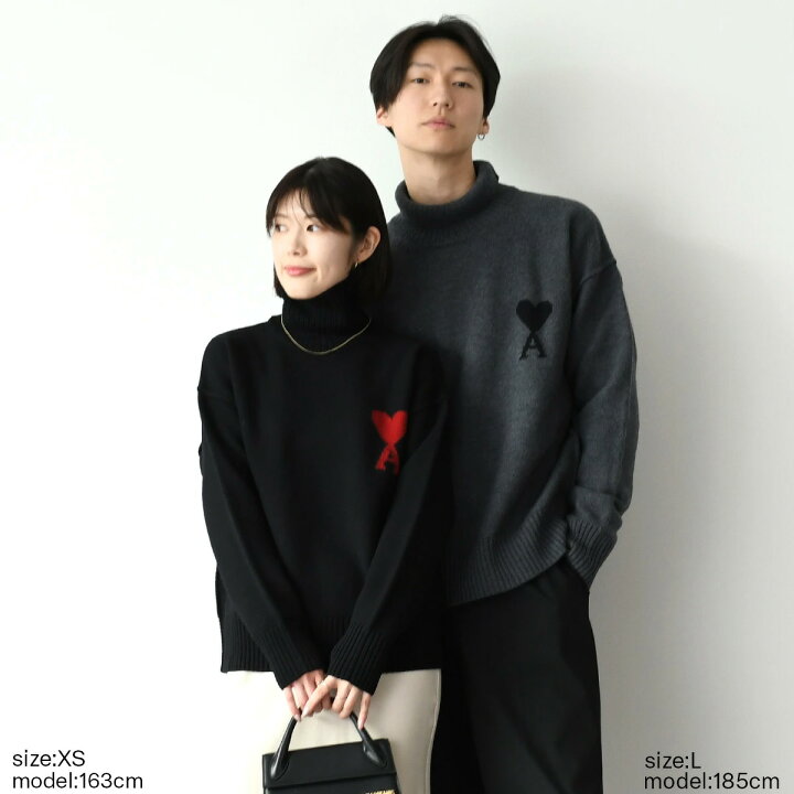 楽天市場】AMI PARIS アミパリス ニット セーター ファネルネック 
