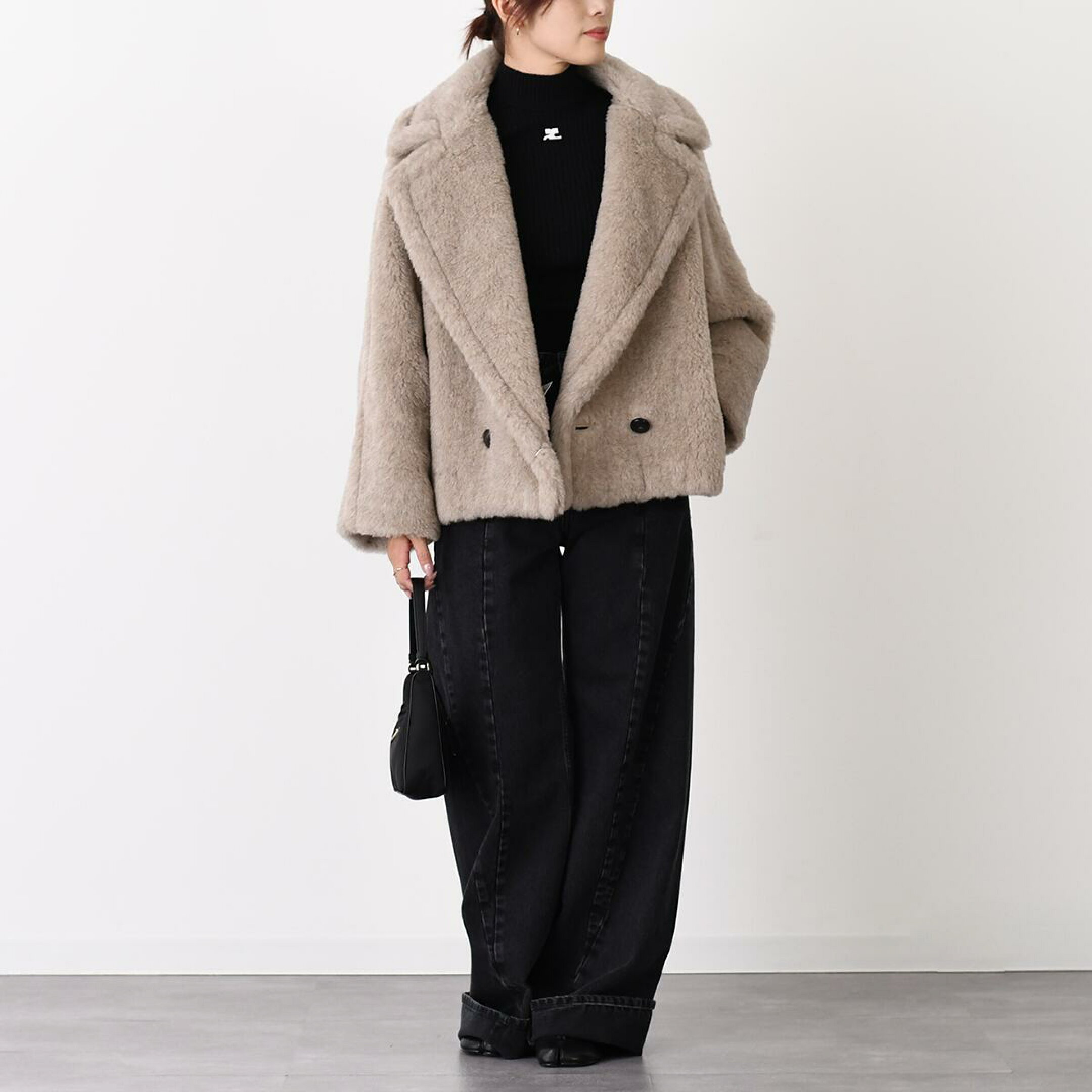 Courreges クレージュ 半袖ニット トップス REEDITION 半袖リブニット PERMPU026FI0001 レディース ホワイト ブルー ブラック ベージュ ACブランド ロゴ サマーニット ハイネック セーター 26SS入荷