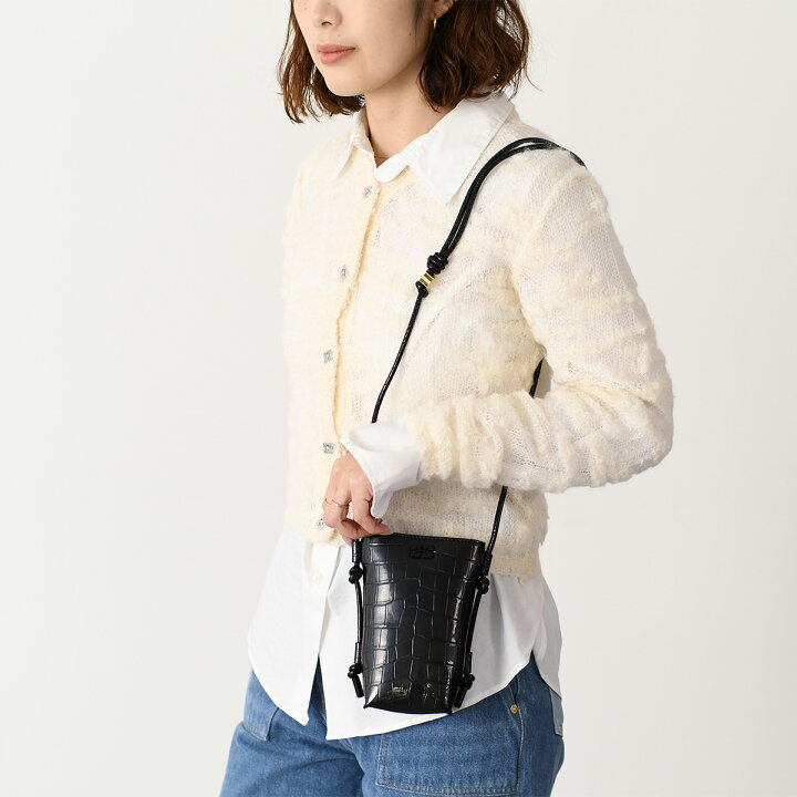 楽天市場】GANNI ガニー バッグ ショルダーバッグ CROCO PATENT BOU 