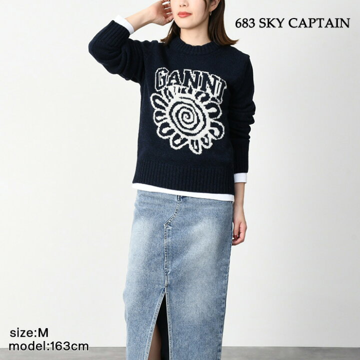 楽天市場】GANNI ガニー ニット セーター トップス FLOWER O-NECK KNIT  