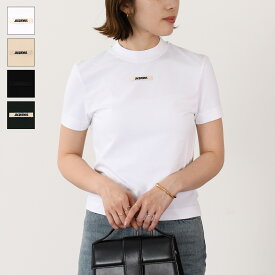 JACQUEMUS ジャックムス Tシャツ カットソー グログラン LE T-SHIRT GROS GRAIN 241JS133 ブラック ライトベージュ ダークグリーン ホワイト レディース ロゴ クルーネック 春 夏 半袖