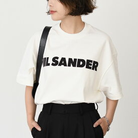 JILSANDER ジルサンダー オーバーサイズ ロゴ コットン Tシャツ ロゴT レディース NATURAL WHITE ホワイト J03GC0137 J45148 半袖