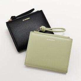 JILSANDER ジルサンダー 財布 二つ折り財布 折りたたみ財布 ウォレット 2つ折り ミニ J07UI0016 P5354 レディース ブラック パステルグリーン ミニ財布 レザー
