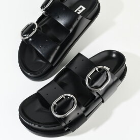 JILSANDER ジルサンダー サンダル フラットサンダル バックルストラップ レザー J15WP0090 P2775 レディース ブラック フラット ダブルストラップ sstmcp