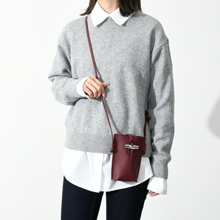 LONGCHAMP スマホ ショルダーバッグ ブルーグレー カードポケット 楽天 