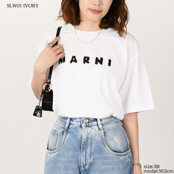楽天市場】MARNI マルニ トップス Tシャツ スクリブルロゴ オーバー 