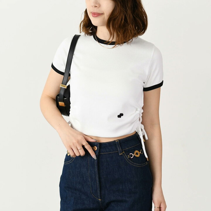 楽天市場】PATOU パトゥ トップス コットンリブ カットアウト Tシャツ 