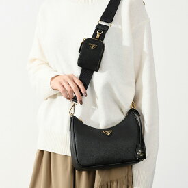 PRADA プラダ バッグ Re-Edition 2005 サフィアーノレザー 1BH204 NZV レディース ショルダー ブラック ポーチ付 キーリング トライアングルロゴ モード オケージョン mzcp
