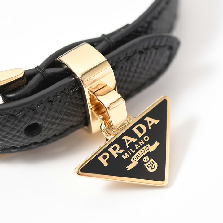 楽天市場】PRADA プラダ ブレスレット サフィアーノ レザー 三角ロゴ 
