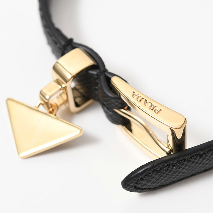 楽天市場】PRADA プラダ ブレスレット サフィアーノ レザー 三角ロゴ 