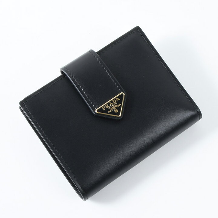 ✨PRADA✨コンパクトウォレット カーフ レザー ブラック テクニカル