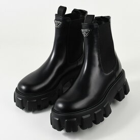 PRADA プラダ ブーツ 靴 1T256NB4L モノリス ブラッシュドレザー チェルシーブーツ レディース ブラック 黒 サイドゴア 厚底