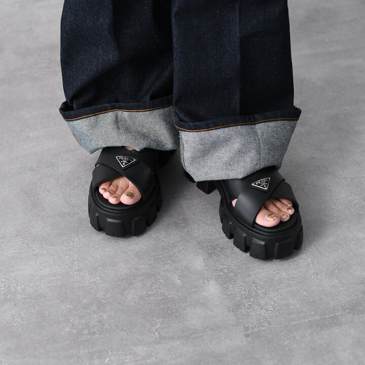 楽天市場】PRADA プラダ モノリス ラバー サンダル シューズ 1X382N  